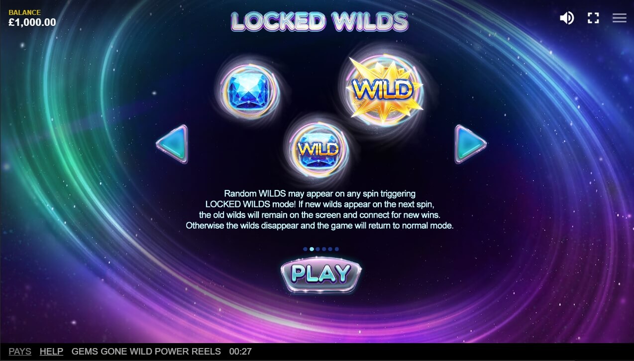 Gems Gone Wild Power proceso de juego