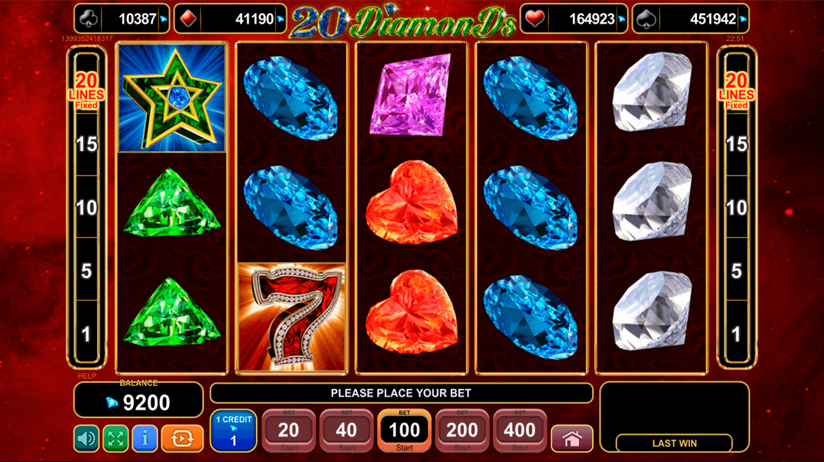 20 Diamonds Game process