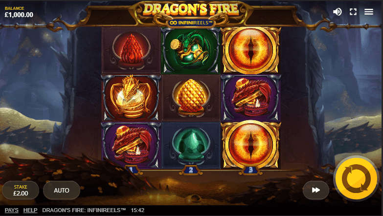 Dragons Fire Infinireels Processo di gioco