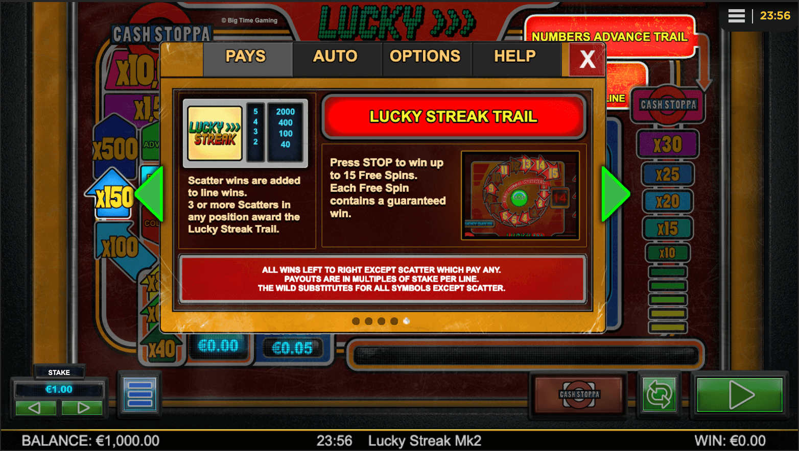 Lucky Streak Mk2 Processo di gioco