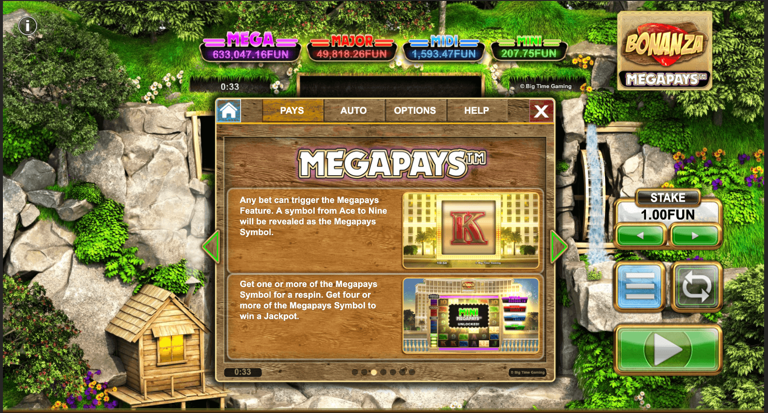 Bonanza Megapays  proceso de juego