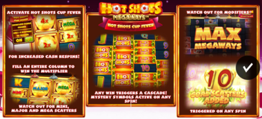 Hot Shots Megaways proceso de juego